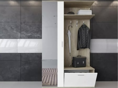 Mobilier Hol - Cuier Ofelia Alb&sonoma