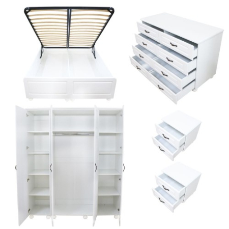 Dormitor Dynasty Alb cu pat 140x200 cm [4]