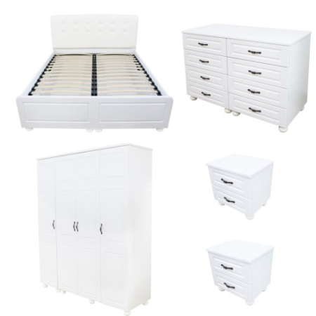 Dormitor Dynasty Alb cu pat 160x200 cm [10]