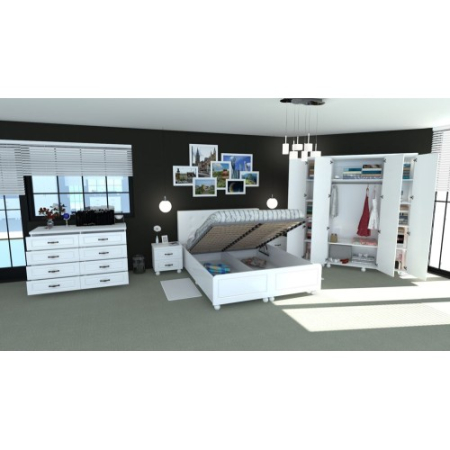 Dormitor Dynasty Alb cu pat 180x200 cm [8]