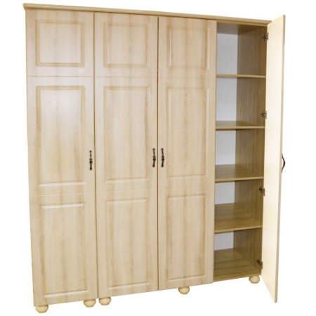 Dormitor Dynasty MDF Sonoma cu pat pentru saltea 140x200 cm [8]