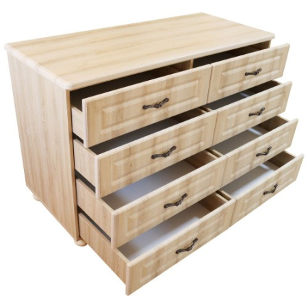 Dormitor Dynasty MDF Sonoma cu pat pentru saltea 180x200 cm [3]