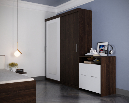 Dormitor Genoa Tapitat Wenge&Alb [1]