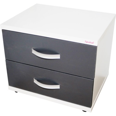 Dormitor Laguna cu pat 140x200 cu lada Alb cu Gri [3]