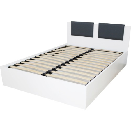 Dormitor Laguna cu pat 160x200 cu lada Alb cu Gri [1]