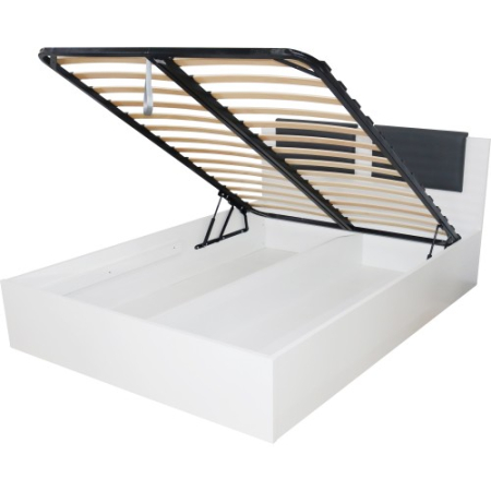Dormitor Laguna cu pat 160x200 cu lada Alb cu Gri [10]