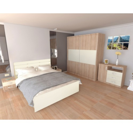 Dormitoare Set - Dormitor Milano cu Pat Sonoma 160x200 cm