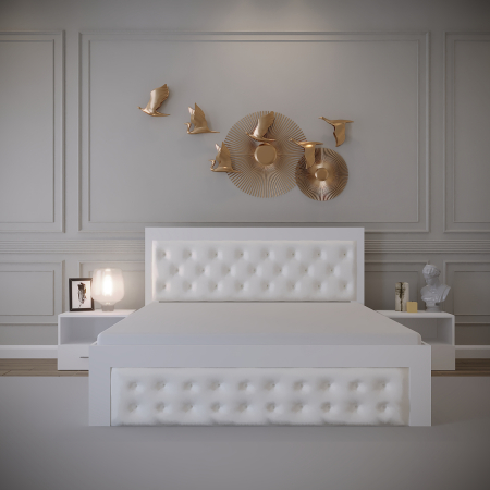 Dormitoare Set - Dormitor Montella Tapitat Alb 4 Usi V 2