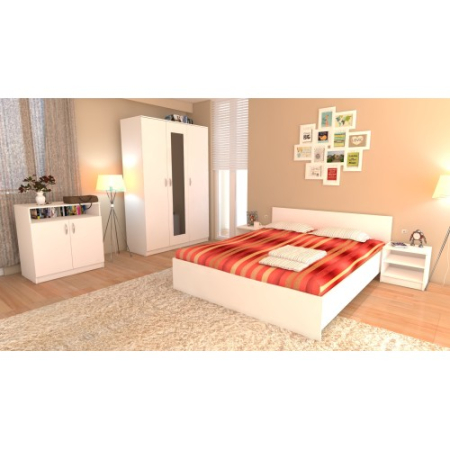 Dormitoare Set - Dormitor Soft Alb cu pat 160x200 cm