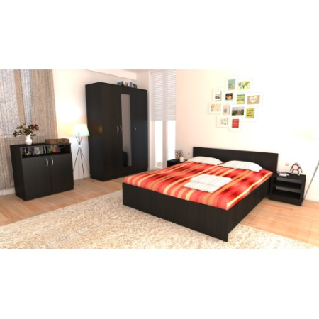 Dormitoare Set - Dormitor Soft Wenge cu pat 140x200 cm