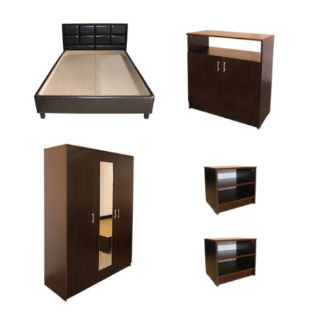 Dormitor Soft Wenge cu pat tapitat Wenge pentru saltea 140x200 cm [2]