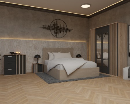 Colectii Dormitor - Dormitor Supreme Cu Pat Lotus Tapitat