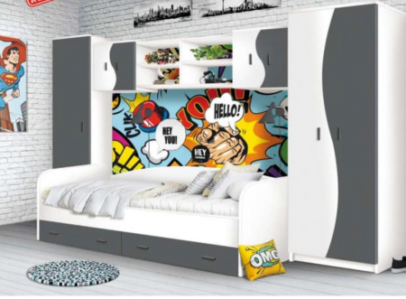 Dormitoare Set - Dormitor Tineret Camora Alb&Antracit