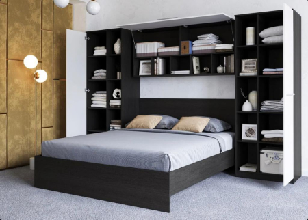 Dormitoare Set - Dormitor Tineret Sydney Wenge&Alb