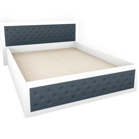 Dormitor Torino cu pat 160x200 cm Alb / Gri [2]