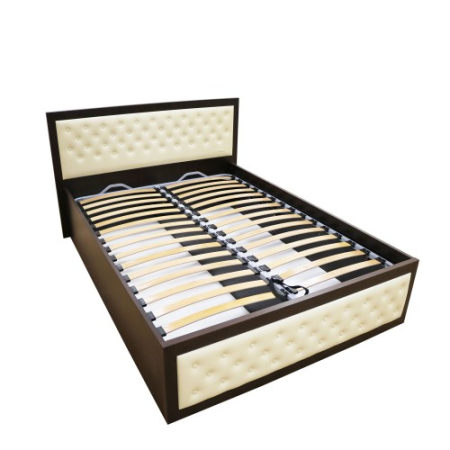 Dormitor Torino cu pat cu somiera metalica rabatabila pentru saltea 140x200 cm, Wenge / Brad [7]