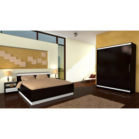 Dormitor Verona cu pat 140x200 cm, Wenge / Vanilie [10]