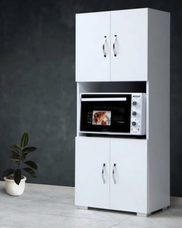 Dulapuri - Dulap Bucatarie cu usi si spatiu depozitare Alb