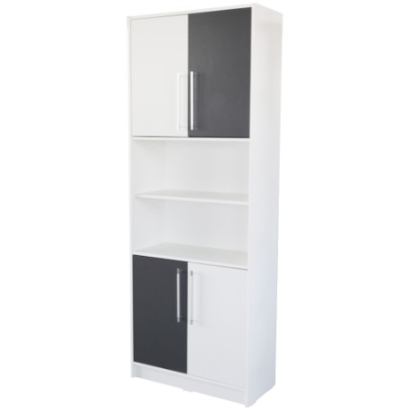 Dulapuri - Dulap Iris 4 usi alb cu gri