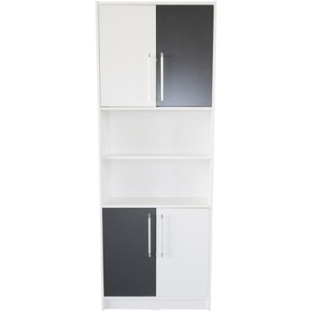 Dulap Iris 4 usi alb cu gri [4]