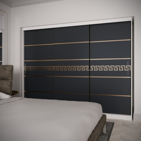 Dulapuri - Dulap Serena Gold Alb&Antracit 230*200