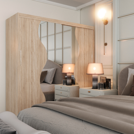 Dulapuri - Dulap Skip S cu Oglinda Sonoma