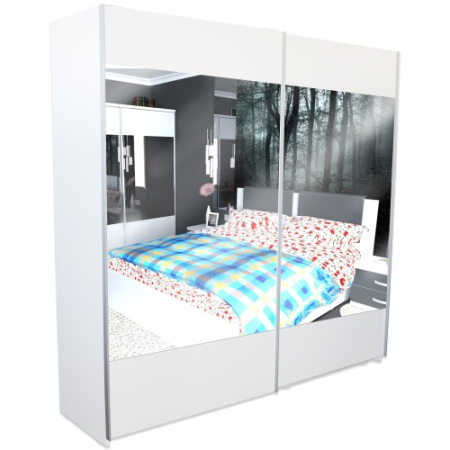 Dulapuri - Garderoba Laguna Alb cu oglinda