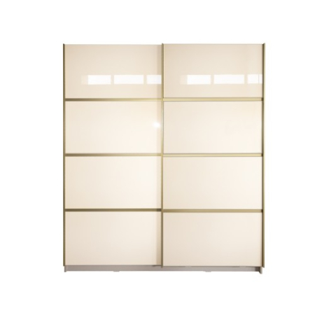 Dulapuri - Gold Dulap 1800 Crem cu usi MDF Lucios + 1 Comoda