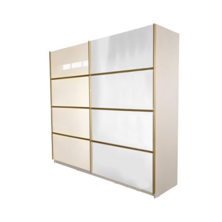 Gold Dulap 2000 Crem cu usi MDF Lucios si Oglinda [9]