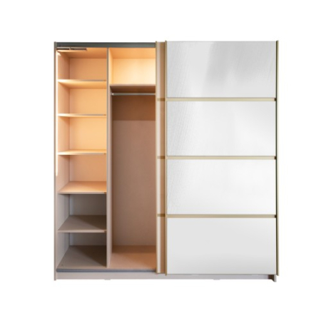 Gold Dulap 2000 Crem cu usi MDF Lucios si Oglinda [7]