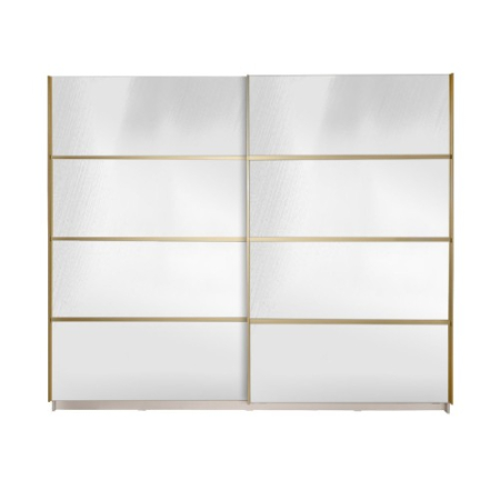 Dulapuri - Gold Dulap 2500 Crem cu usi cu oglinda + 1 Comoda