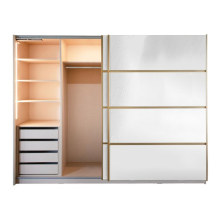 Gold Dulap 2800 Crem cu usi cu oglinda + 1 Comoda [10]