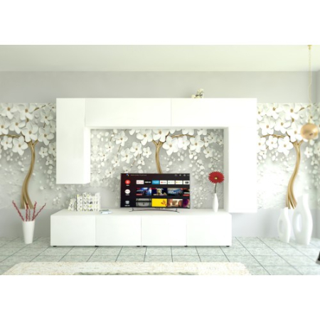 Living Armonia V1 MDF Alb Lucios - cu sistem "PUSH TO OPEN" [2]