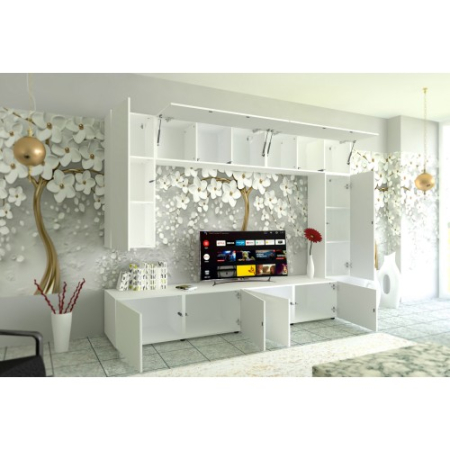 Living Armonia V1 MDF Alb Mat - cu sistem "PUSH TO OPEN" [1]