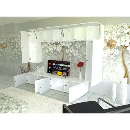 Living Armonia V1 MDF Alb Mat - cu sistem "PUSH TO OPEN" [4]