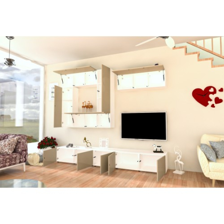 Living Armonia V2 PAL Cappuccino Lucios - cu sistem "PUSH TO OPEN" [3]