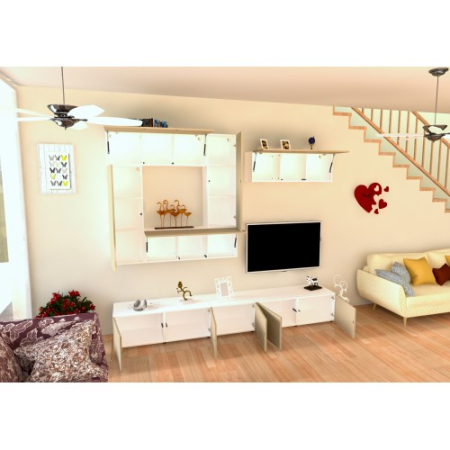 Living Armonia V2 PAL Cappuccino Lucios - cu sistem "PUSH TO OPEN" [1]