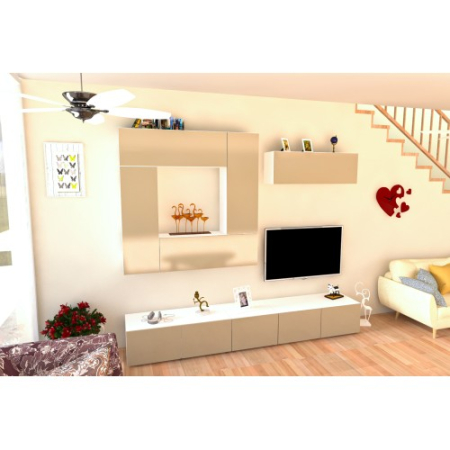 Living Armonia V2 PAL Cappuccino Lucios - cu sistem "PUSH TO OPEN" [2]