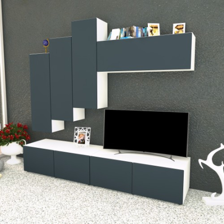 Livinguri Set - Living Armonia V3 MDF Gri - cu sistem "PUSH TO OPEN"