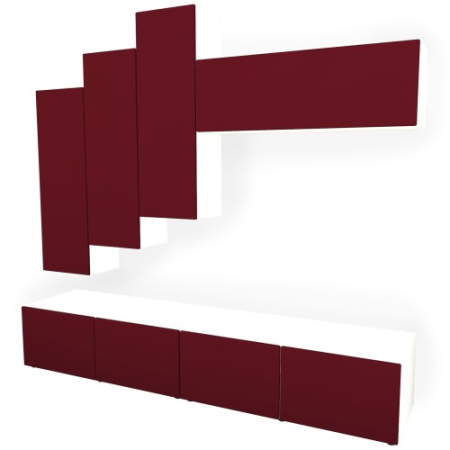 Living Armonia V3 MDF Rosu - cu sistem "PUSH TO OPEN" [1]