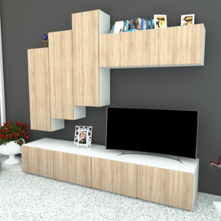 Livinguri Set - Living Armonia V3 MDF Sonoma - cu sistem "PUSH TO OPEN"