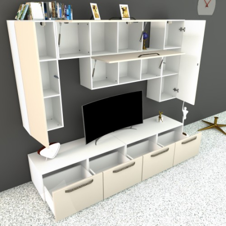 Living Armonia V4 MDF Vanilie - cu manere [2]