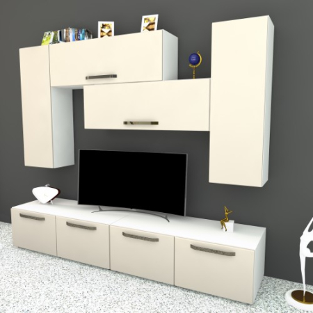 Livinguri Modulare - Living Armonia V4 MDF Vanilie - cu manere