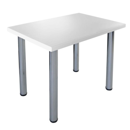Mese Fixe - Masa cu picioare crom si blat alb 38mm