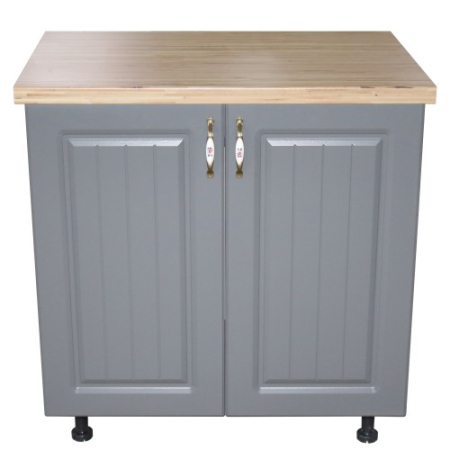 Masca pentru chiuveta cu 2 usi 80 cm Zebra, Alb/MDF Gri cu blat Artar, 80 x 85 x 60 cm [1]