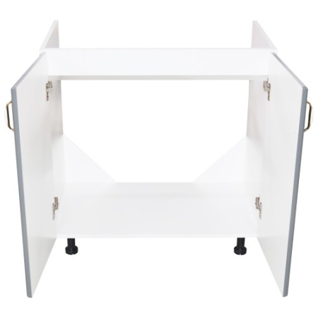 Masca pentru chiuveta cu 2 usi 80 cm Zebra, Alb/MDF Gri, fara blat, 80 x 82 x 50 cm [3]