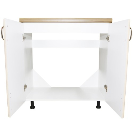 Masca pentru chiuveta cu 2 usi 80 cm Zebra, alb/MDF Sonoma Mustata, cu blat Artar 80 x 85 x 60 [1]