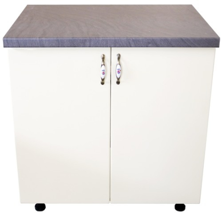 Corpuri Inferioare - Masca pentru chiuveta cu 2 usi 80 cm Zebra, alb/MDF Vanilie, cu blat Artar, 80 x 85 x 60 cm