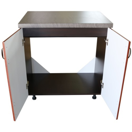 Masca pentru chiuveta cu 2 usi 80 cm Zebra, Wenge/MDF Cedru Mustata, cu blat Beton 80 x 85 x 60 [1]