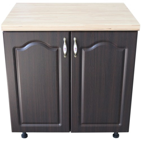 Corpuri Inferioare - Masca pentru chiuveta cu 2 usi 80 cm Zebra, wenge/MDF Wenge Mustata, cu blat Artar, 80 x 85 x 60 cm